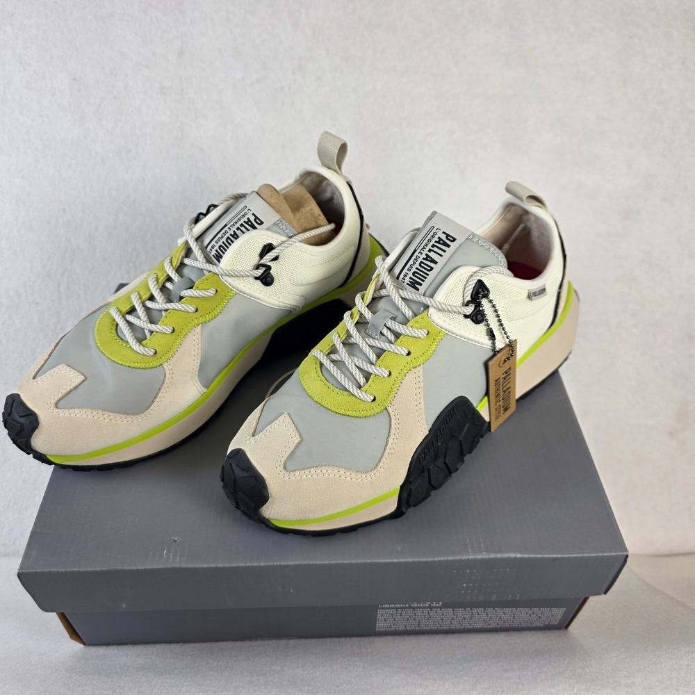 Palladium Troop Runner Sneakers Men's 10 Women's 11.5 Cream White‎ Black  NIB - Picture 2 of 8